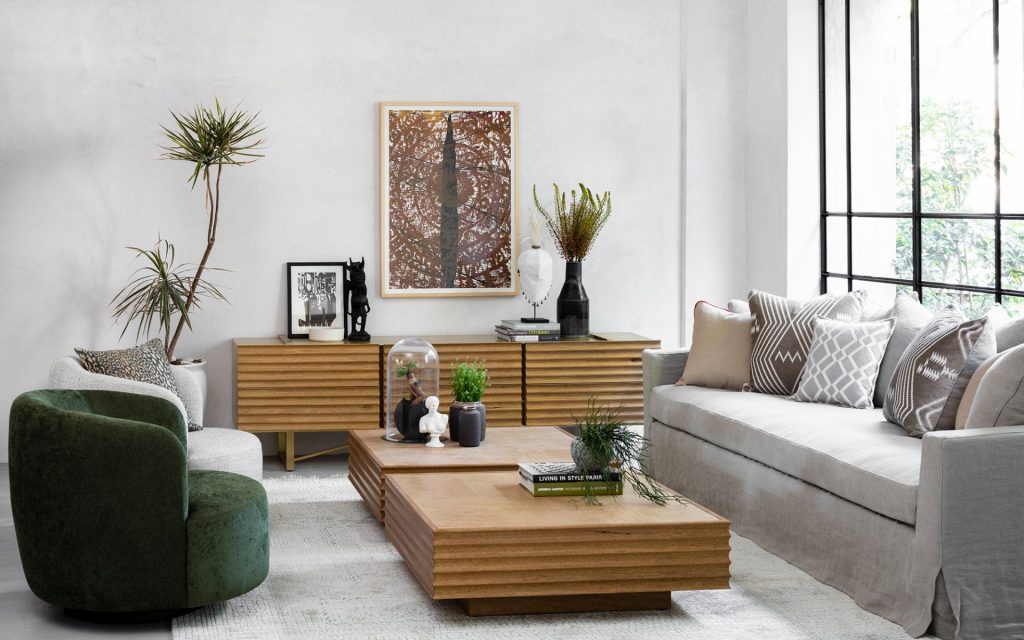 סלון יוקרתי בעיצוב מותאם אישית ובמראה כפרי