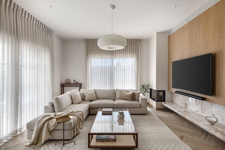 עיצוב סלון בוהו שיק