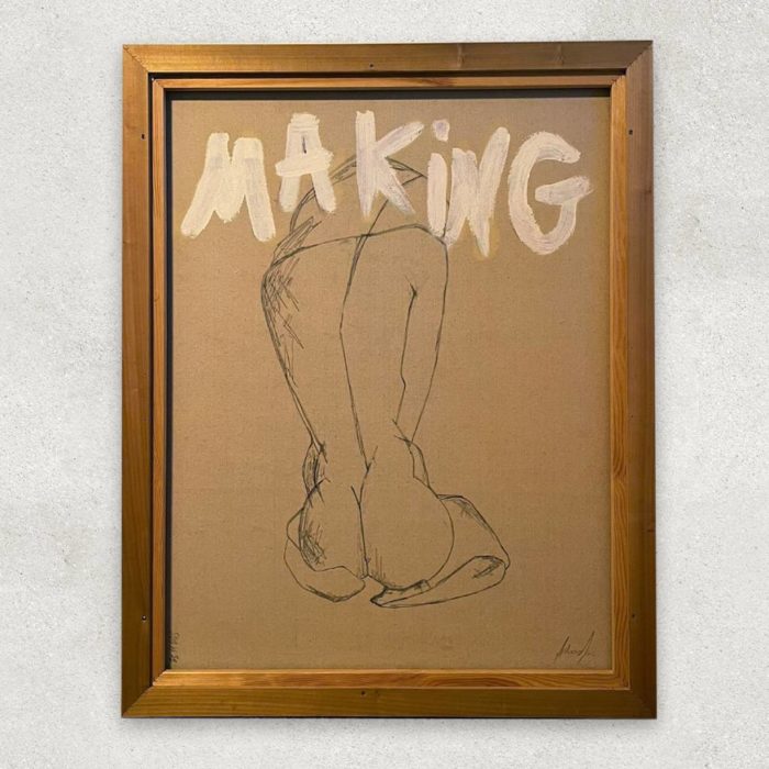 עבודת רישום מסגרת עץ אלון