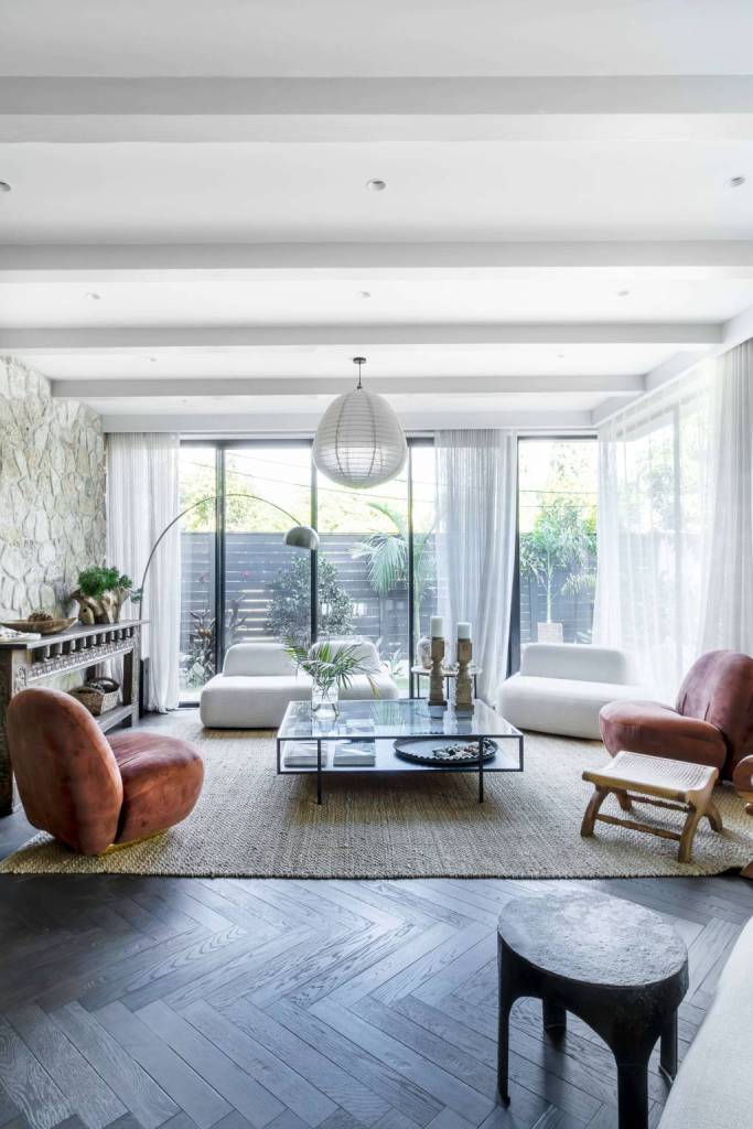 עיצוב סלון בוהו שיק